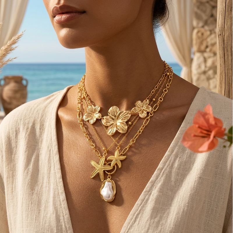 Coral Necklace Set