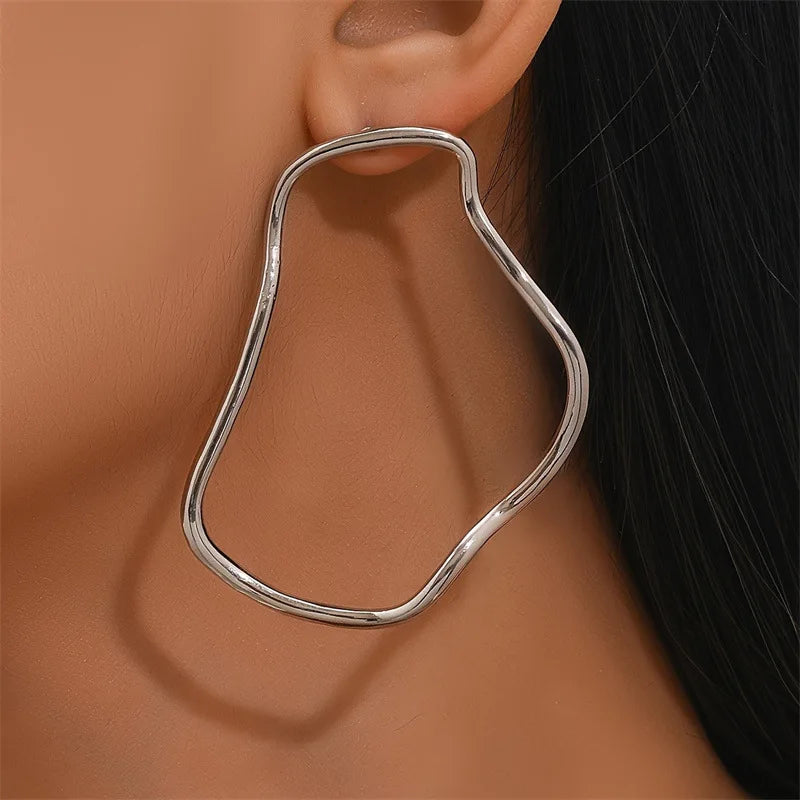 LATS Exaggerated Irregular Geometric Lines Earrings for Women Shape Simple Fashion Jewelry Accessories Wholesale KARO