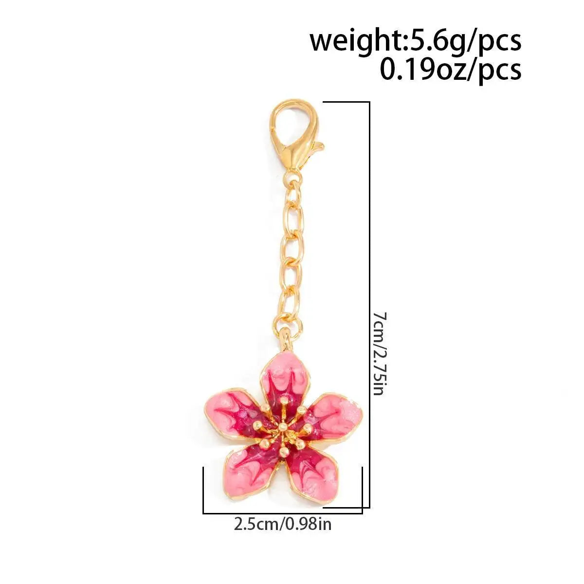 Salircon 1Pc Sexy Pink Oil Dripping Flower Pendent Chest Chain for Women Summer Beach Vacation Bikinis Metal Body Chain Jewelry KARO